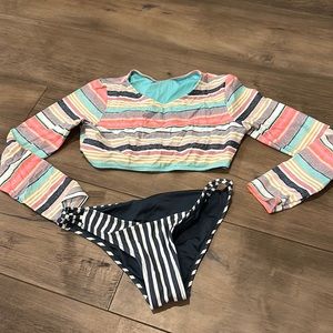 ONeill cropped rash guard swim suit